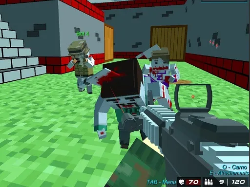 Shooting Zombie Blocky combat Warfare igra online - igraj besplatno