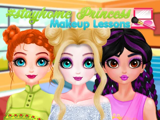 Stayhome Princess Makeup Lessons igra online - igraj besplatno